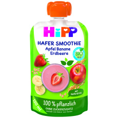 HiPP Smoothie ovesné – Jablko- Jahoda –Banán 100% rostlinné BIO, 120 ml, 1r+