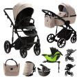 ADAMEX Kočárek kombinovaný Mobi New Lux Beige + KIDDY Evoluna i-size 2 + základna