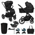 MUUVO Kočárek kombinovaný Slick 2.0 set 2v1 Classic black + CYBEX Aton B2 i-Size + základna