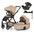 PETITE&MARS Kočárek kombinovaný ICON 2v1 Mocha Beige LITE RWS + CYBEX Aton B2 i-Size + základna