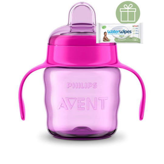 Philips AVENT Hrneček pro první doušky Classic 200 ml s držadly dívka+WW Soapberry 60ks