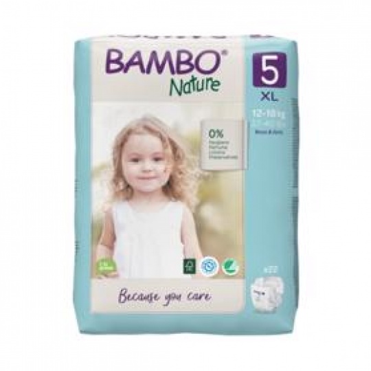 BAMBO Nature Pleny jednorázové 5 XL (12-18 kg) 22 ks