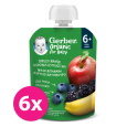 16x GERBER Organic Kapsička jablko, banán, borůvka a ostružina 90 g​