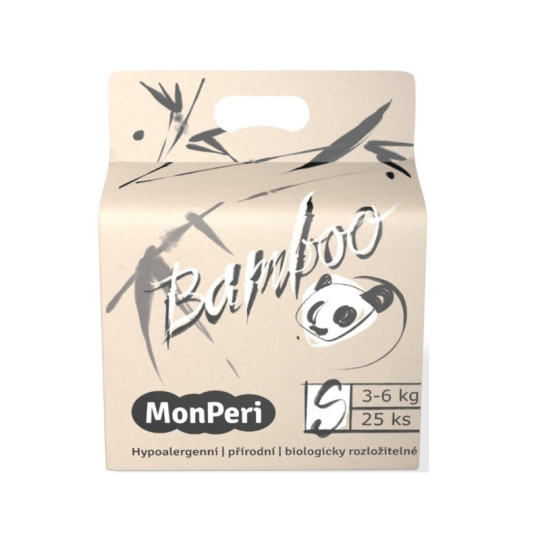 MONPERI Bamboo Pleny jednorázové eko S (3-6 kg) 25 ks