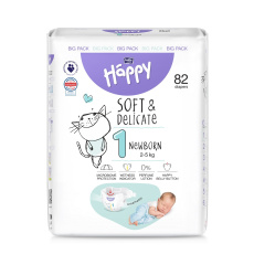 BELLA HAPPY BABY Pleny jednorázové New Born 2-5 kg Big Pack 82 ks