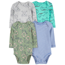 CARTER'S Body dlouhý rukáv Blue/Gray Animal kluk 4ks 6m/vel. 68