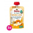 3x HOLLE Banana lama Bio ovocné pyré banán, jablko, mango, meruňka, 100 g (6 m+)