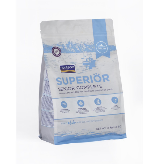 FISH4DOGS Granule velké pro starší psy Superior losos s bramborami 1,5 kg