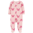 CARTER'S Overal na zip Sleep&Play Pink Butterfly holka 6m/vel. 68