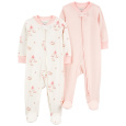 CARTER'S Overal na zip Sleep&Play Pink Sheep/Stripe holka 2ks 9m/vel. 74