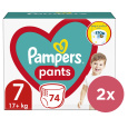 2x PAMPERS Pants Kalhotky plenkové jednorázové 7 (17 kg+) 74 ks - MEGA PACK