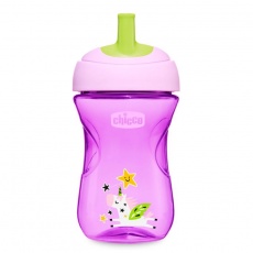 CHICCO Hrneček Advanced s brčkovým náustkem 266 ml fialový 12m+