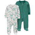 CARTER'S Overal na zip Sleep&Play Green Dino/Stripe kluk 2ks NB/vel. 56