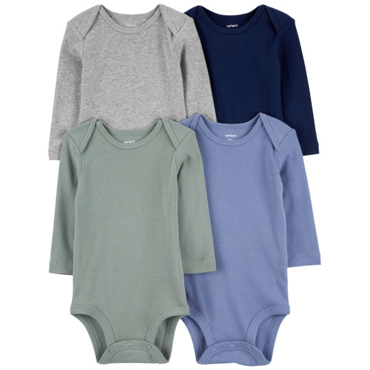 CARTER'S Body dlouhý rukáv Blue/Green/Gray kluk 4ks 12m/vel. 80