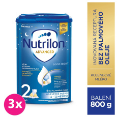 3x NUTRILON 2 Advanced Good Night pokračovací kojenecké mléko od uk. 6. měsíce 800 g