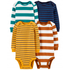 CARTER'S Body dl. rukáv Stripes chlapec 4ks NB /vel.56