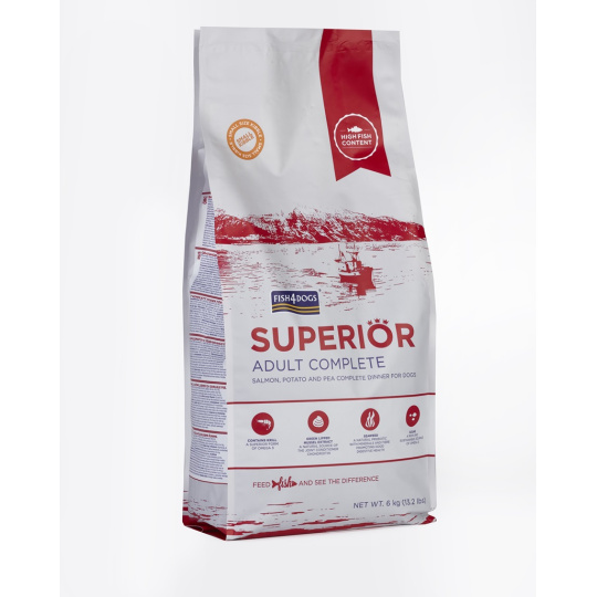 FISH4DOGS Granule malé pro dospělé psy Superior losos s bramborami 6 kg