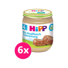 6x HiPP BIO Hovězí maso 125 g, 4m+