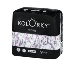 KOLORKY NIGHT Pleny jednorázové eko noční L (8-13 kg) 19 ks