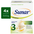 4x SUNAR Sensitive 3 Mléko batolecí 500 g, 12m+