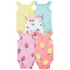 CARTER'S Body na ramínka Dots Fruit holka 5ks 24m