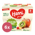 6x HAMI Příkrm ovocný 100% ovoce jablko kiwi acerola 400g, 8+