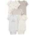 CARTER'S Body krátký rukáv Gray/Cream Elephant neutral 5ks 18m/vel. 86