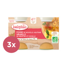 3x BABYBIO Mirabelky jablko 2x 130 g