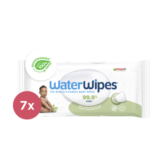 7x WATERWIPES Vlhčené obrousky bez obsahu plastů Soapberry 60 ks ( 420 ks )