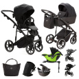 ADAMEX Kočárek kombinovaný Mobi New Lux Black + KIDDY Evoluna i-size 2 + základna