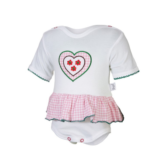 Little Angel-Body tenké KR Tracht Outlast® - bílá/srdce Velikost oblečení: 56