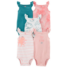 CARTER'S Body bez rukávů Pink Ocean holka 5ks 18m