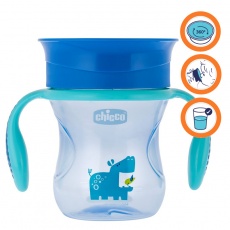 CHICCO Hrneček Perfect 360 s držadly 200 ml modrý 12m+