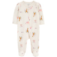 CARTER'S Overal na zip Sleep&Play Ivory Animal holka NB/ vel. 56