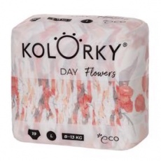 KOLORKY DAY Pleny jednorázové eko, květiny L (8-13 kg) 19 ks