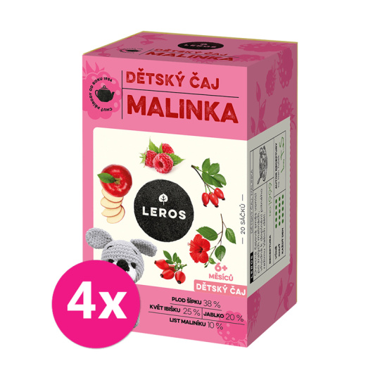 4x LEROS Čaj dětský Malinka 20x2g