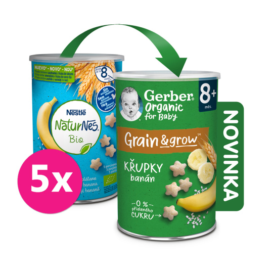 5x GERBER Organic křupky banánové 35 g