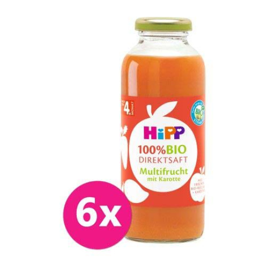 6x HiPP 100 % Bio Juice Ovocná šťáva s karotkou