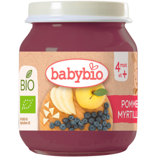 BABYBIO Bio jablko a borůvky 130 g