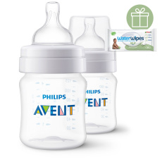 Philips AVENT Láhev Anti-colic 125ml, 0m+, 2 ks+WW Soapberry 60ks