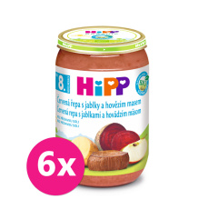 6x HiPP BIO červená řepa s jablky a hovězím masem 220 g