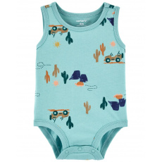 CARTER'S Body bez rukávů Blue Jeep kluk 12m