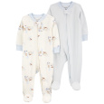 CARTER'S Overal na zip Sleep&Play Blue Dog/Stripe kluk 2ks 9m/vel. 74