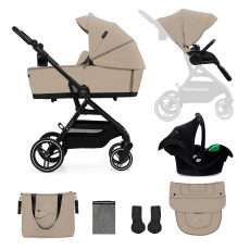 KINDERKRAFT SELECT Kočárek kombinovaný Yoxi 3v1 Sand Beige