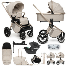 MUUVO Kočárek kombinovaný Quick Boho Beige set 2v1 + CYBEX Aton B2 i-Size + základna