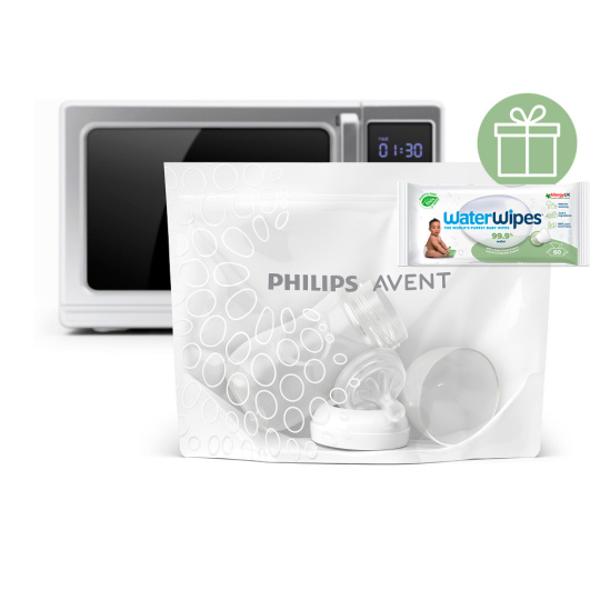 Philips AVENT Sáčky sterilizační do mikrovlnné trouby, 5 ks+WW Soapberry 60ks