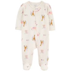 CARTER'S Overal na zip Sleep&Play Ivory Animal holka 9m/vel. 74