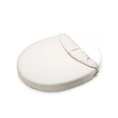 PETITE&MARS Napínací prostěradlo nepromokavé do oválné postýlky Soft Dream Oval 84 x 50 White