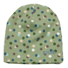 ENIE BABY Čepice dětská Dots olive 9-12m