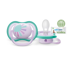 Philips AVENT Šidítko Ultra air Obrázek 0-6m sluníčko, 1ks+WW Soapberry 60ks